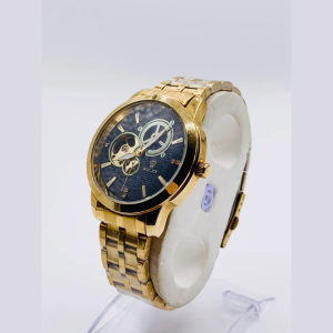 Rolex – Black Dial with Golden Strap (Fully Automatic)